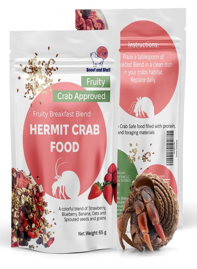 Snout and Shell Natural Hermit Crab Food - High-Protein Hermit Food with Real Fruit and Sprouted Grains - 65 g (2.3 oz) Crab Food for Pet Hermit Crabs by Snout and Shell - Image 1
